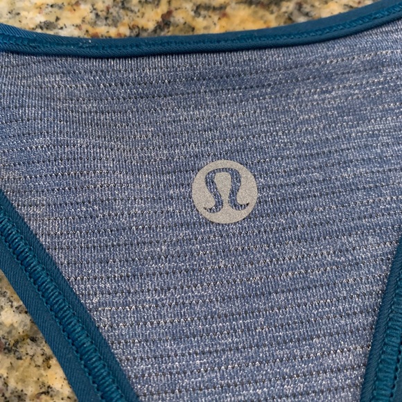 Lululemon Women’s Run The Day Tank Heathered Nile Blue / Nile Blue - Picture 4 of 9
